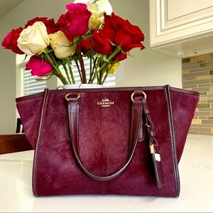Coach Plum Calf Hair Crossbody Satchel Bag